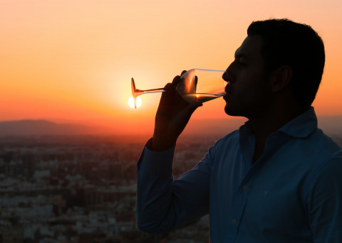Sunset Wine Glass
