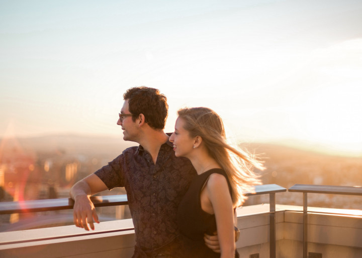 Couple Enjoying The Sunset